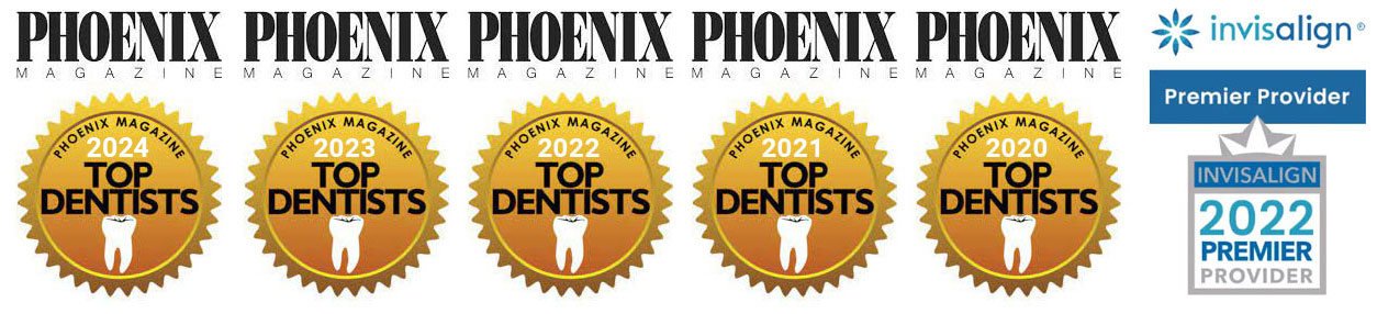 Phoenix Magazine's TOP Dentists Awards 2023, 2022, 2021, 2020, and Invisalign Premier Provider